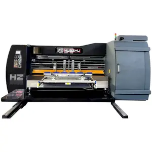 Fully Automatic 2 ColorvFlexo Corrugated Cardboard Printer Machuie Slotter and Die Cutting Gluing Stacking Machinery