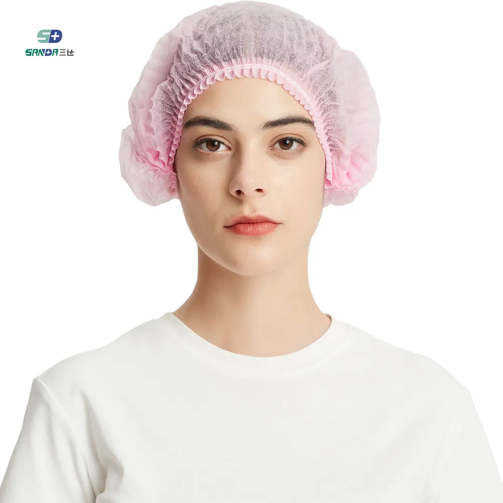 Doctor Nurse Hat Surgical Hair Net Mob Bouffant Strip Cap Medical Disposable Nonwoven Clip Cap for Hospital