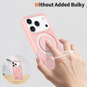 Nouvelle Coque de Téléphone Rose Givrée avec Anneau Magnétique et Support Antichoc pour iPhone 17 Pro Max - Product Image 6