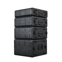 Flight case en plastique dur d'équipement fait sur commande de dimension avec le tiroir en plastique 15 "caisse de vol de support de la profondeur 2U 4U 6U pour le système audio