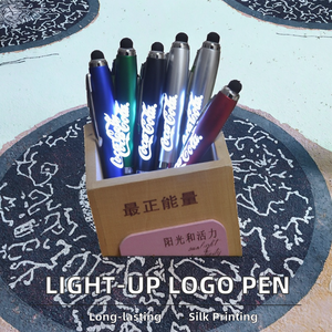 定制发光标志圆珠笔塑料金属促销圆珠笔带彩色灯欢迎礼品 - Product Image 2