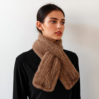 Erwachsenen-Nerzfell-Strickschal Mittellang Gerade 90cm Schal für Damen Winter Verdickt Warm Kreuzförmiger Nackenwärmer Vielseitig Kombinierbar Hochwertig