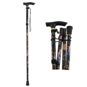 Canne de marche pliante Qiaojie 84-93 cm en alliage d'aluminium télescopique imprimée pour personnes âgées et randonnée - Product Image 5