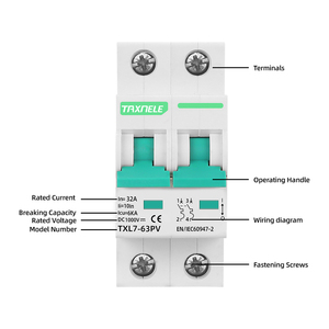 Мини-выключатель на солнечной батарее <span class=keywords><strong>L7</strong></span> 2P 1000VDC защита от короткого замыкания 10A 16A 20A 25A 32A 40A 63A PV 1P & 3P полюса - Product Image 3