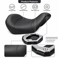 Support de béquille latérale de moto et coussin de siège élargi, accessoires de modification pour béquille latérale de moto et coussin de siège large