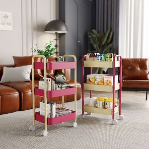 Portable Storage Cart 3 Tier With Wheels For Bedroom Bathroom Office Organizer Eco Friendly Rectangle Standing Type - Product Image 4