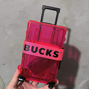 กระเป๋าเครื่องสำอางใสแบบมีล้อขนาด 7 นิ้ว ยี่ห้อ Bucks พร้อมกุญแจล็อค - Product Image 1