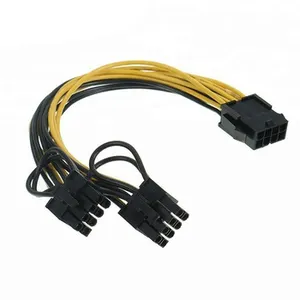 Pci-e 6pin to Double PCI-E 8Pin Graphics Card Video Power Supply PC Cable 20cm 18awg Power Cords