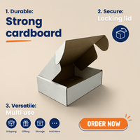Boîte d'emballage rigide haut de gamme personnalisée, écologique, biodégradable, recyclable, avec couvercle, imprimée en noir et blanc, en kraft ondulé pliable
