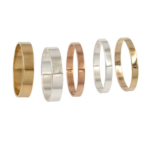 <span class=keywords><strong>Bague</strong></span> cercle fermé en <span class=keywords><strong>or</strong></span> véritable 14 carats plaqué <span class=keywords><strong>or</strong></span>, largeur 2 mm 3,5 mm, polie, simple, en argent 925, pour femmes et hommes, E830 - Product Image 3