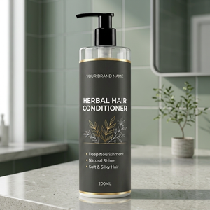 Après-shampoing capillaire aux herbes, nourrissant en profondeur, lissant et anti-frisottis, à l'huile de coco et à l'extrait d'aloe vera - Product Image 2