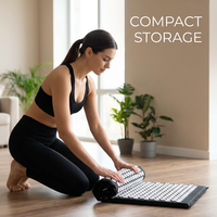 Tapis de massage à picots en tissu coton et ABS pour la thérapie Shiatsu, l'acupression, le yoga et le fitness