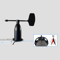 Atech Factory Price Capteur de vent en alliage d'aluminium et de carbone Jauge de vent pour la surveillance météorologique Capteur de vitesse et de direction du vent RS485