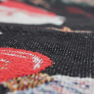 35% katun 65% poliester kustom Jacquard piknik anyaman lempar Natal karya seni kartun rumbai permadani empat musim selimut - Product Image 3