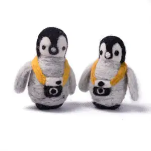 Merino Wool Felt Penguin Christmas Tree Decorations Hand knitted Educational Toys DIY dolls