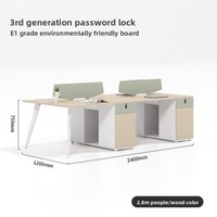 Ensemble bureau et chaise de bureau, minimalisme moderne, PVC avec écran et bibliothèque, bureau informatique pour 2, 4 ou 6 personnes face à face