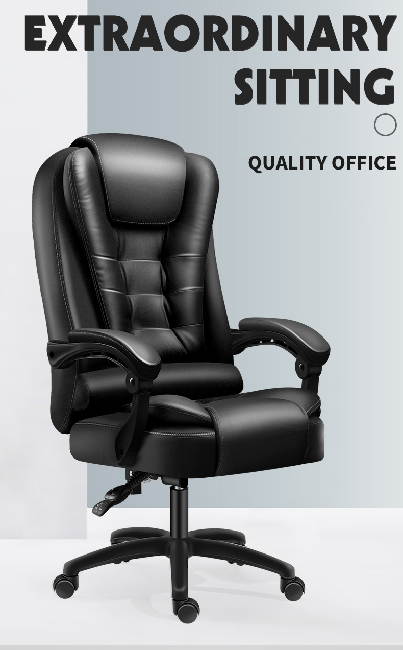Revolving Luxury Swiveling Office Chair Genuine Leather Executive Chair