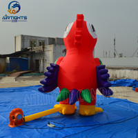 Ballon de sol gonflable perroquet géant coloré personnalisé de 3M High pour la décoration d'événements
