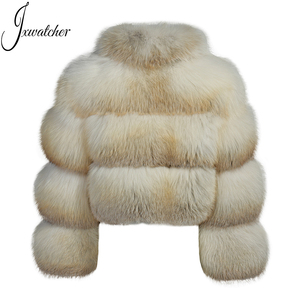Jxwatcher Cappotto Corto da Donna in Vera Pelliccia di Volpe, Spesso Caldo e Morbido, Invernale di Lusso Personalizzato con Collo a Revers - Product Image 2