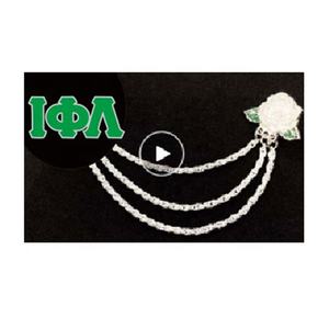 Broches IOTA PHI LAMBDA vertes au prix d'usine, 2 pièces, charme, chaîne de connexion, badge de fleur de rose blanche, <span class=keywords><strong>broche</strong></span> de col, épingle à revers - Product Image 5
