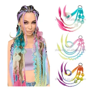 Wholesale Rubber Band Twist Crochet Ombre Jumbo Braid Hair Extension Hairpiece Synthetic Braiding Hair Ponytail