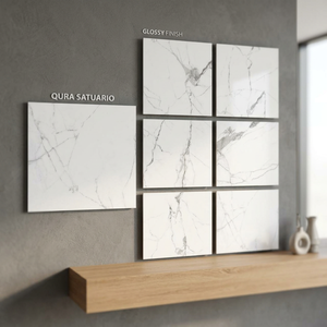 Azulejos de porcelana esmaltada mate con inspiración en mármol Qura Statuario de 800x800 mm para un elegante piso interior. - Product Image 1