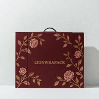 Boîte cadeau pliable personnalisée Lionwrapack avec fermeture magnétique, boîte d'emballage en papier artisanal, boîte pour chaussures et vêtements