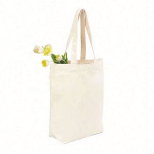 Bolsa de Compras de Lona Natural Ecológica con Estampado por Sublimación de Tamaño Personalizado, 100% Algodón, con Bolsillos y Logotipo - Product Image 1
