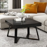 Haut de gamme moderne intérieur rectangulaire meuble TV ensemble de Table basse écran tactile Table d'appoint matériau métallique