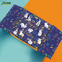 Calendrier de l'Avent Pâques 2026 personnalisé, écologique, recyclable, à double porte, pliable, avec boîte cadeau surprise et fermeture magnétique à ruban