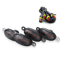 Calandre avant universelle 12V pour voiture Lumière LED Lentille fumée Ambre 12LED Grill Light Eagle Eye Lamp pour Off Road Trunk SUV Ford Toyota