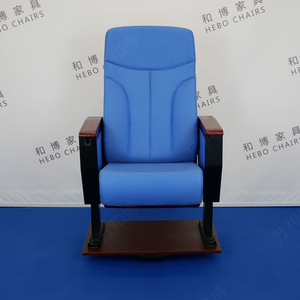 Silla de Auditorio Manwa Expo HB670 Azul Rey Madera de Palisandro con Reposabrazos para Teatro y Sala de Conferencias - Product Image 2