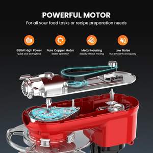 เครื่องผสมอาหารแบบตั้งโต๊ะ 5 ลิตร 6 ลิตร 6 สปีด 1000 วัตต์ 1200 วัตต์ สำหรับครัว บดเนื้อ ผลไม้ ทำน้ำผลไม้ นวดแป้ง ทำเค้ก ขายส่ง - Product Image 2