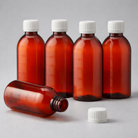 Bouteilles en plastique PET ambrées de 225 ml, sûres, non toxiques et personnalisables, pour sirop contre la toux et stockage de liquides oraux - Prix de gros
