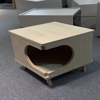 Table d'appoint 2-en-1 pour animaux de compagnie, table de chevet en forme de cœur pour chat, table d'appoint en MDF pour chat pour salon