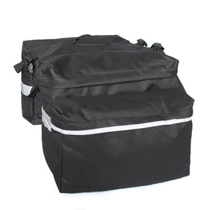 Sacs de Selle VTT Gris 36-55L avec Bande Réfléchissante, Sac de Rangement Portable pour Porte-Bagages Arrière de Vélo, Idéal Sports de Plein Air - Product Image 3
