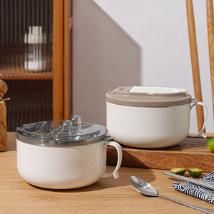 ชามข้าวกล่องอาหารกลางวันสแตนเลสสตีลน่ารักพร้อมฝาปิดภาชนะใส่บะหมี่กึ่งสำเร็จรูปสำหรับหอพักนักเรียน - Product Image 2