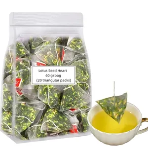 Lotus Seed Heart 60 g/bag (20 triangular packs) dried lotus plumule Triangle tea bag healthy/instant/portable/convenient