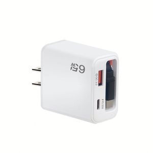 UK/US/EU <b>Plug</b> 65W PD GaN QC3.0 Fast Charger With Retractable USB <b>C</b> Charging Cable 65W <b>Type</b> <b>C</b> Wall <b>Adapter</b> - Product Image 2