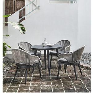 Unique Design Garden Furniture Modern <strong>Bistro</strong> <strong>Table</strong> and Chair Patio Woven Rope Outdoor Dining Set - Product Image 2