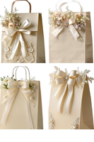 Sacs en papier recyclables classiques personnalisés avec impression en héliogravure, gaufrage/débossage, poignées en ruban pour vêtements, shopping, cadeaux