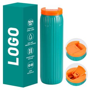 600Ml 304 Stainless Steel Travel Coffee Tumbler Double Walled Straight Tumbler Insulated Cup With Lid Portable <b>Thermos</b> Cup - Product Image 2
