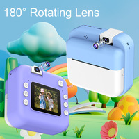 Cámara Infantil con Impresión Instantánea, Pantalla HD de 2.0 Pulgadas, 180 °   Lente Giratoria, Compatible con Grabación y Fotografía de 24MP, Juguete de Regalo para Niños