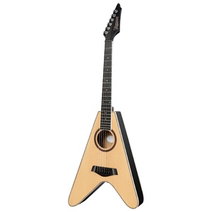 กีตาร์โปร่งอะคูสติกทรง Flying V ขนาด 32 นิ้ว รุ่น D-32K ดีไซน์ใหม่จาก China OEM Bullfighter พร้อม EQ แบบ Double-U3 - Product Image 5