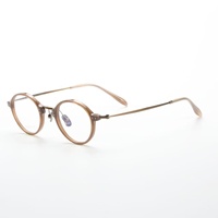 Lunettes de lecture anti-lumière bleue avec monture en titane - Design rétro léger et tendance en titane pur doré