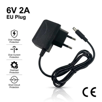 Adaptateur secteur mural certifié CE, DC 6V 2A, alimentation 12W pour routeur et caméra, prise EU, adaptateur secteur 6V 2A