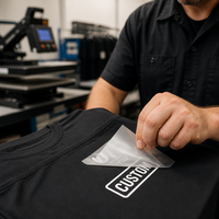 Rouleau de film d'impression pour transfert de logo personnalisé sur vêtements, motif noir, film à découper blanc, pour presse intégrale, MOQ 1000 pièces