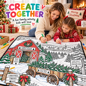 Couverture de Noël personnalisable à colorier avec 24 marqueurs textiles, en flanelle douce et pelucheuse, pour décoration DIY de la maison, saison hivernale - Product Image 5