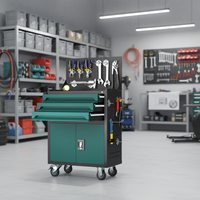Chariot à outils robuste en acier, personnalisable OEM, 1 à 3 tiroirs, fermeture amortie, serrure à clé, design moderne, capacité de charge 300 kg, électrostatique