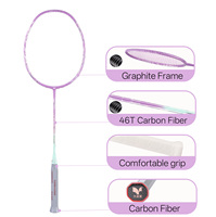 Raquette de badminton YODIMAN professionnelle de haute qualité en fibre de carbone avec poignée en PU 5U G5Carbon Shaft légère pour tous les niveaux